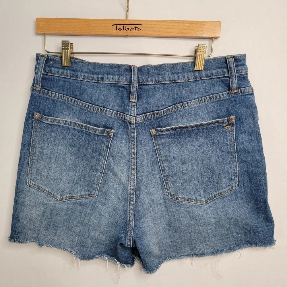 Madewell Denim Shorts Womens 31 Blue High Rise Cutoff‎ Raw Hem Medium Wash